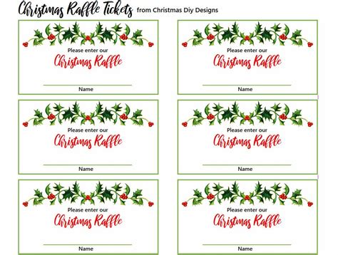 Christmas Raffle Ticket Template