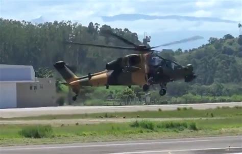 VÍDEO Helicóptero turco T129 ATAK voa no Brasil