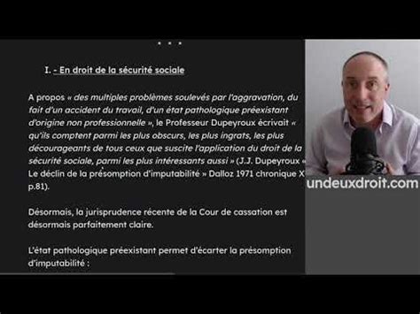 un deux droit L état pathologique préexistant en droit de la sécurité