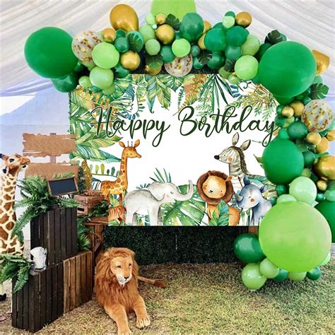 Jungle Safari Party Backdrop Cloth For Wild Animal Theme Birthday Party