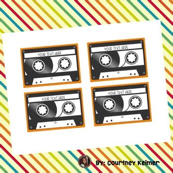 Cassette Tape Labels Editable Kit Classroom Decor {PowerPoint & Font ...