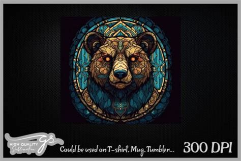 Bear Stained Glass Background Graphic By Glamousita Sublimation