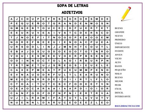 De Adjetivos Calificativos Sopa De Letras Hot Sex Picture