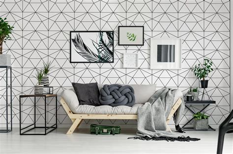 Minimalist, structured wallpaper mural | Wallco