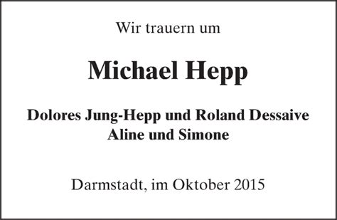 Traueranzeigen Von Michael Hepp Vrm Trauer De