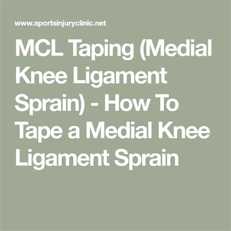 Mcl Taping Medial Knee Ligament Sprain How To Tape A Medial Knee