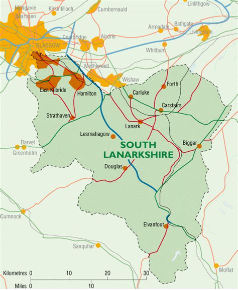 Map of South Lanarkshire Province Area