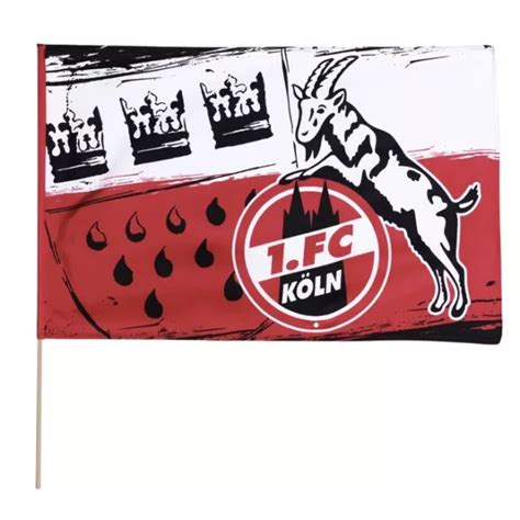 STOCKFLAGGE STOCKFAHNE 1 FC Köln Wappen 60 x 90 cm EUR 9 95