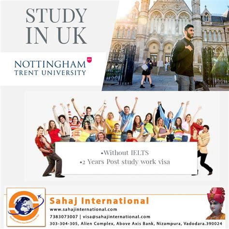 Apply in Nottingham trent university - Sahaj International