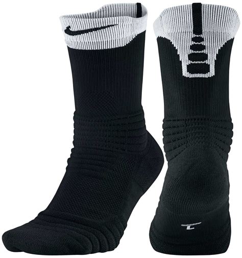 Nike Elite Versatility Crew Basketball Socks Blackwhiteblack M