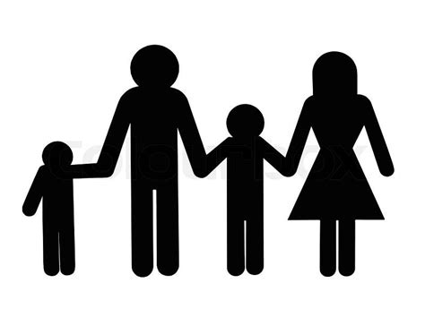 A family cutout figurine isolated against a white background | Stock Photo | Colourbox