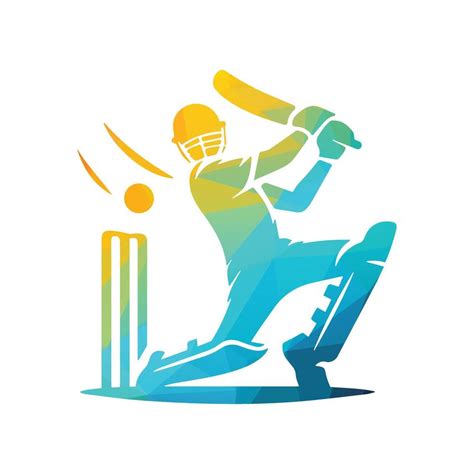 Cricket Player Logo Design Vector Illustration 38258524 Vector Art at ...