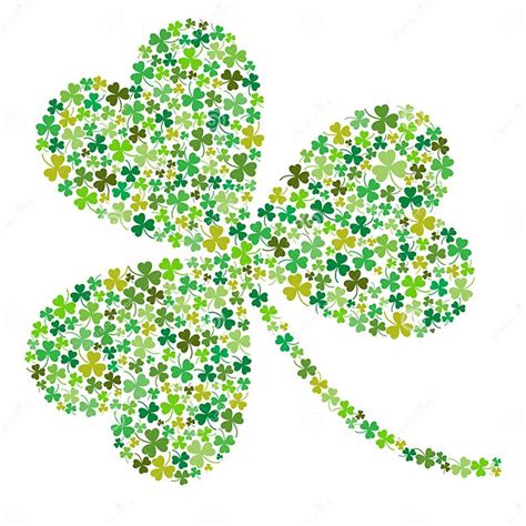 Vector Shamrock Made Of Small Shamrocks Stock Vector Illustration Of