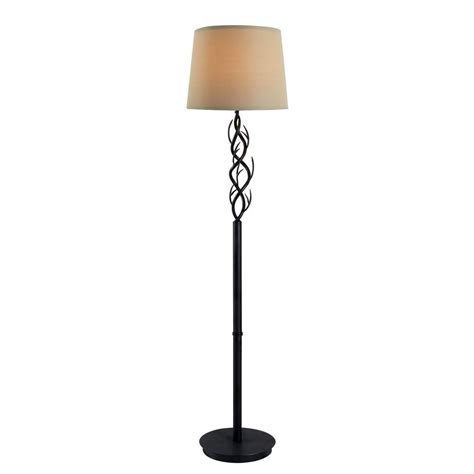 Kenroy Home Twigs 59 In Bronze Outdoor Floor Lamp With Fabric Shade