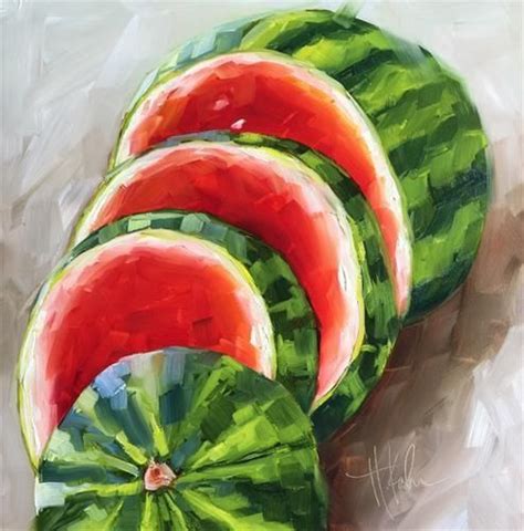 Pin by Leslie Lives Large on Studio ideas | Vegetable painting, Original fine art, Watermelon art