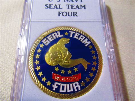 U S Navy Seal Team Four Challenge Coin Etsy