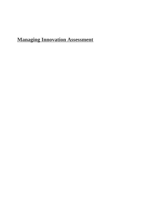 Managing Innovation Assessment Desklib