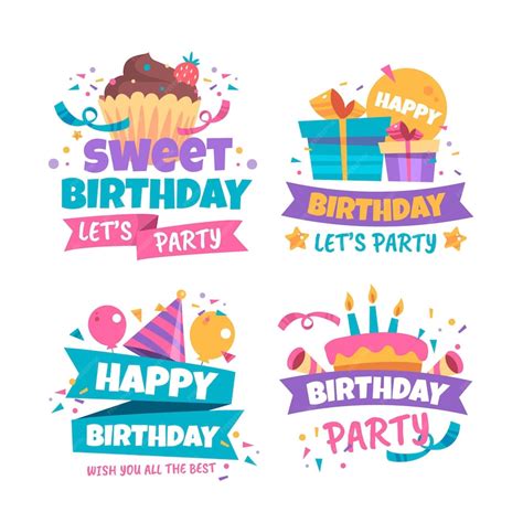 Premium Vector | Detailed birthday badge set