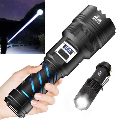 BEYSTE Lampe Torche LED Ultra Puissante 600000 Lumens Lampe De Poche