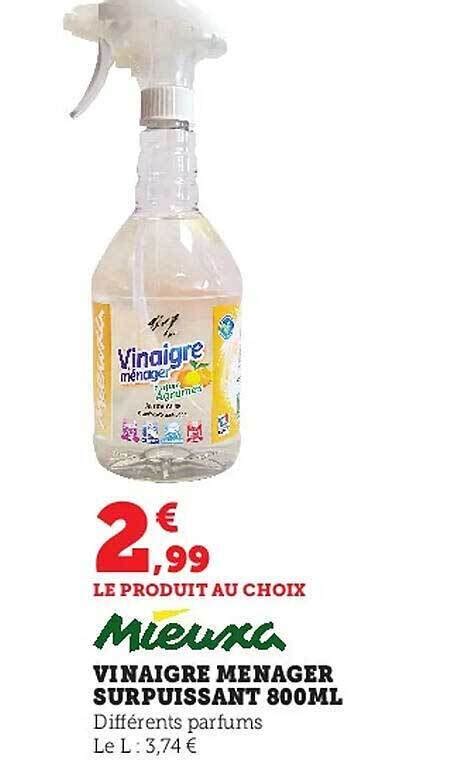 Promo Vinaigre M Nager Surpuissant Ml Mieuxa Chez Hyper U