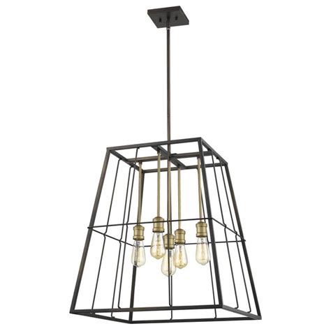 Acclaim Lighting Charley 5-Light Oil-Rubbed Bronze Industrial Geometric Hanging Pendant Light at ...