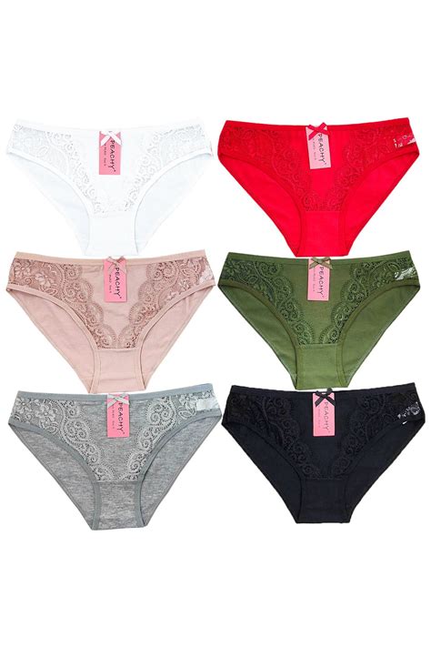 PEACH Lace Trimmed Bikini PL022 12 Pc Bravo Underwear