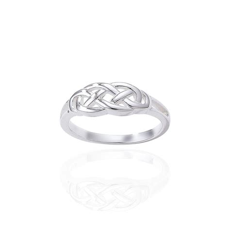 Sterling Silver Celtic Ring with Solid Silver Band – Tappit Hen Gallery Scottish & Celtic Jewellers