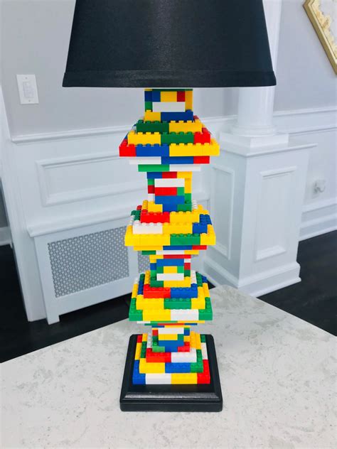 Xl Multicolored Rainbow Tiered Lamp Made Of Lego® Bricks Etsy