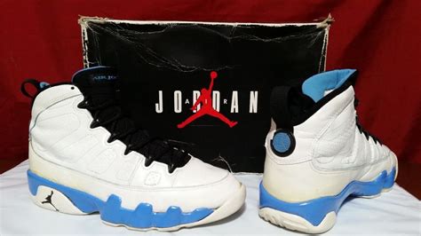 Rare Original Nike Air Jordan Powder Blue Size Unc Ix Og Vtg