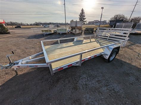 New 2024 Silver Ox Aluminum Trailers 7x14 Aluminum Utility W Folding Rear Ramp Gate Howell