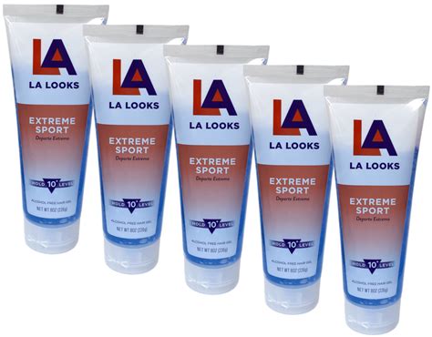 La Looks Extreme Sport Alcohol Free Hair Gel Hold Level 10 8 Oz Pack Of 5