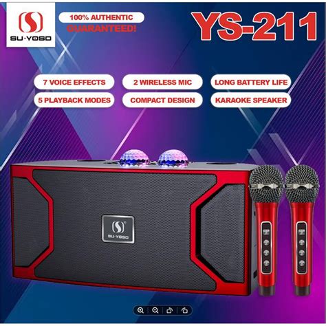 Sy Portable Karaoke Dual Wireless Microphone Bluetooth Professional