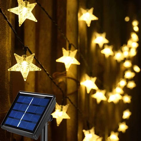 Christmas Decorations Outdoor Solar Star String Lights 50LED 23ft