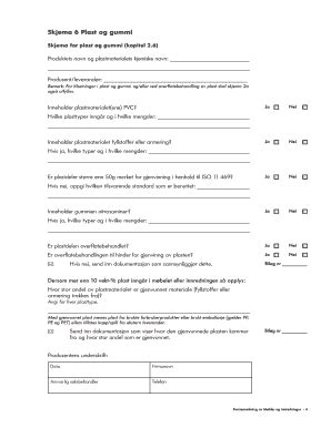 Fillable Online Skjema 6 Plast Og Gummi Fax Email Print PdfFiller