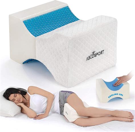 Abco Tech Foam Knee Pillow | Side Sleep Support | Cooling Gel Wedge ...