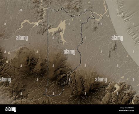Heredia Province Of Costa Rica Elevation Map Colored In Sepia Tones