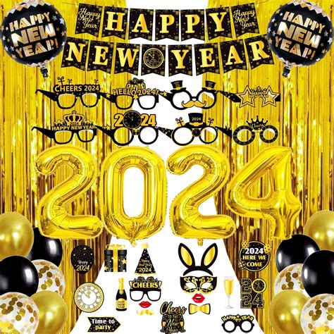 Amazon.com: Happy New Year Decorations 2024 Set, New Years Eve Party ...