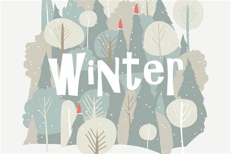 Vector cartoon winter forest. Christmas background - Design Template Place