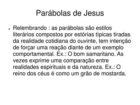 PPT Parábolas de Jesus PowerPoint Presentation free download ID 741480