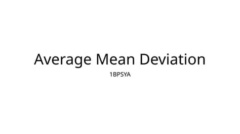average  deviation  statistics  psychology pptx