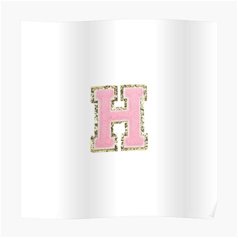 Preppy Pink Varsity Letter H Poster For Sale By Corsiglia Redbubble