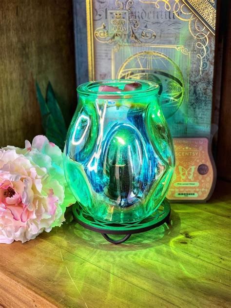 Bubbled Iridescent Scentsy Warmer Green Bulb Scent Warmers