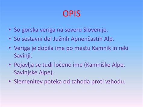 Slovenske Alpe Slovenske Alpe Ppt Prenesi