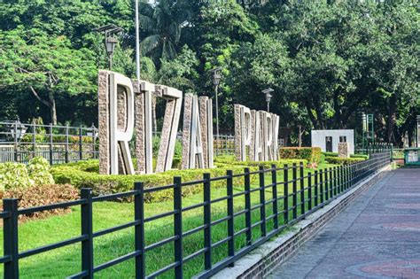 Built Up Rizal Park Signage Letters Editorial Stock Image Image Of