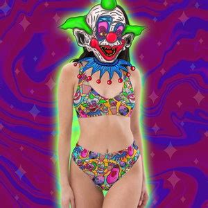 Outer Space Klowns Recycled High Waisted Bikini Set Etsy