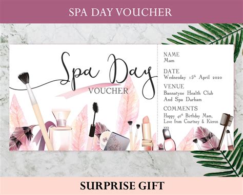 Printable Spa Day Voucher Template Printable Templates