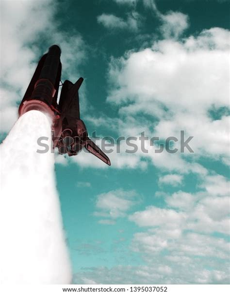 Dramatic Rocket Launch Elements This Image Stock Photo