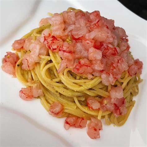 Spaghetti Al Pesto Di Pistacchio E Tartare Di Gambero Rosso Al Ta Cucina