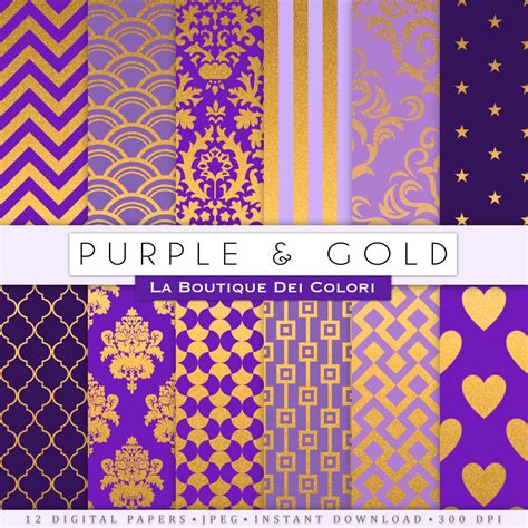 Purple And Gold Chevron Background