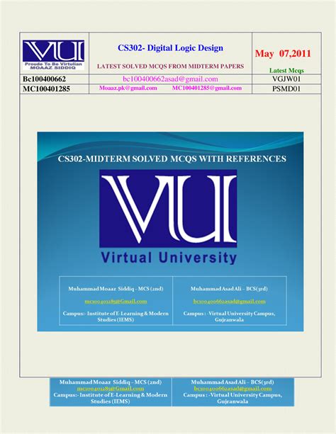 Cs Midtermsolvedmcqsbymoaazandasad Cs Digital Logic Design